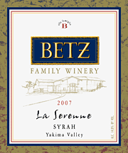 Betz family wines syrah serenne label just one of the fine wines from the wine seller
