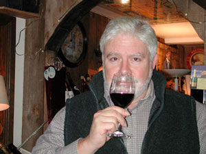 joe euro sampling a red wine